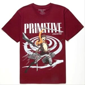 PRIMITIVE x Attack On Titan Eren Maroon T-shirt